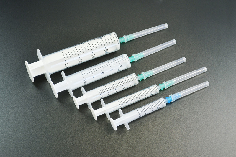 disposable two-parts syringe, 2 parts syringe with needle